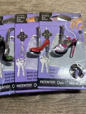 Lot Of 3 Key Finder Red, Black And Pink Strap high heeled Pump